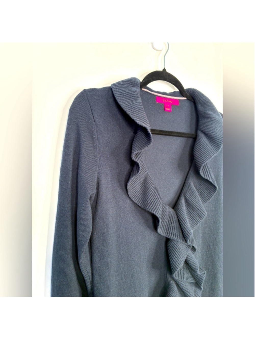 Lilly Pulitzer Navy waterfall 100% cashmere cardigan size s #0042 - Picture 9 of 15